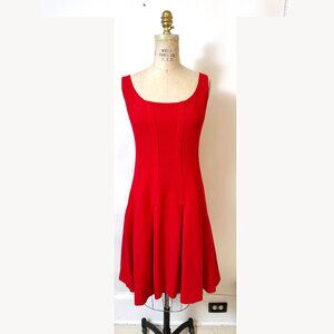 NWT Brooks Brothers Lanificio Campore Red Fitted Flared Wool Dress $798 Size 12